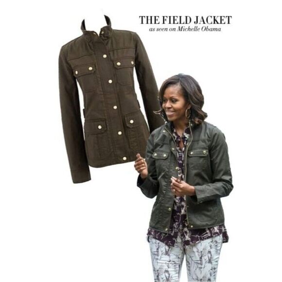 J. Crew Black and Gold Twill Field Jacket with Stand-Up Collar size XS - Picture 13 of 13